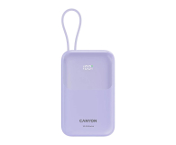 CANYON Powerbank OnPower 101 z kablem 10000 mAh PD22.5W Fioletowy - 1320626 - zdjęcie 1